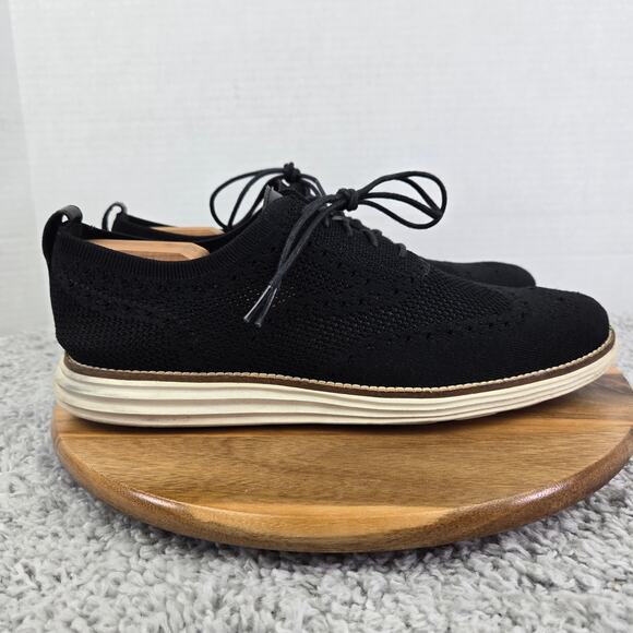Cole Haan Mens 10.5M Original Grand Black Stitchlite Wingtip Casual Oxford Shoe main image 4